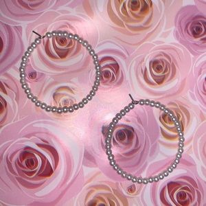 New Handmade Infinity Faux Pearl Bead Hoop Set